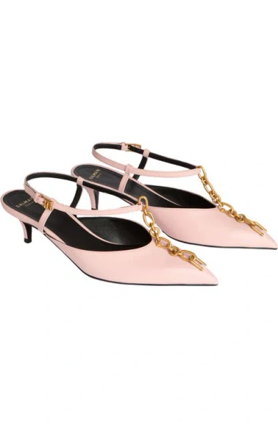 Balmain Sync Chain Kitten Slingbacks In Multi
