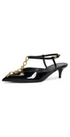 Balmain Sync Chain Kitten Slingbacks Noir In Black