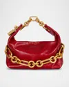 Balmain Sync Chain Mini Top-handle Bag In Calfskin Leather