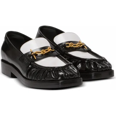 BALMAIN BALMAIN SYNC GLAZED LEATHER LOAFERS