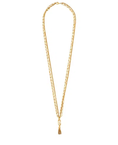 Balmain Sync Golden Brass Long Necklace