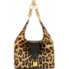 Balmain Sync Leather-trimmed Leopard-print Calf Hair Shoulder Bag In Animal Print