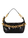 Balmain Sync Medium Shoulder Bag In Black Leather In Black