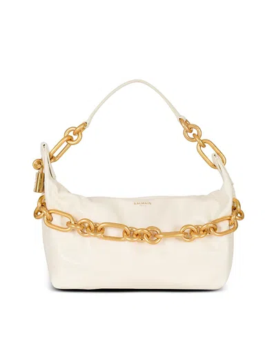 Balmain Sync Medium Bag In Calfskin Leather In Sand