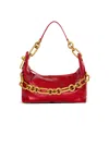 Balmain Sync Medium Bag In Calfskin Leather In Red