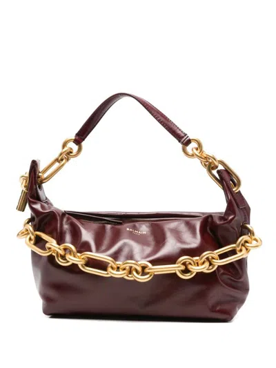 BALMAIN BALMAIN SYNC MEDIUM LEATHER SHOULDER BAG