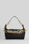 Balmain Medium Leather Shoulder Bag With Chain Strap In Black