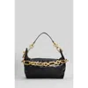 Balmain Medium Leather Shoulder Bag With Chain Strap In Black