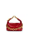 Balmain Sync Mini Bag In Calfskin Leather In Red