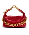 Balmain Sync Chain Mini Top-handle Bag In Calfskin Leather In Red
