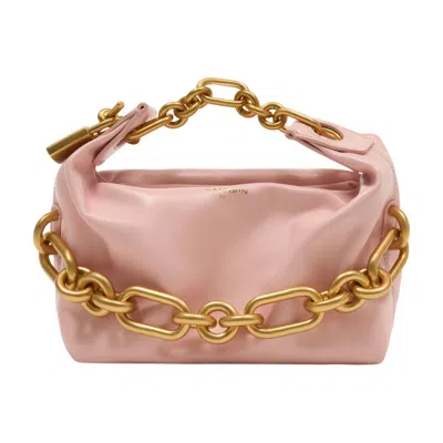 Balmain Mini Sync Chain Leather Tote Bag In Pink