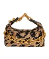 Balmain Sync Mini Leopard Pattern Embroidered Bag In Brown