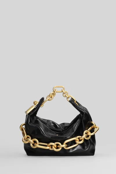 Balmain Sync Mini Shoulder Bag In Black Leather