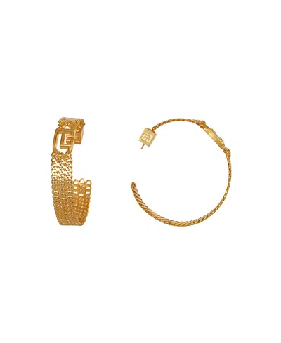 Balmain Sync Pb Brass Hoop Earrings In Gold