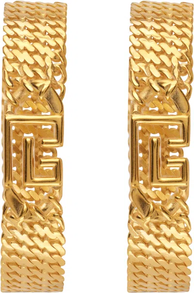 Balmain Sync 'pb' Brass Hoop Earrrings In Gold