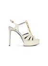 Balmain Sync Platform Sandals In Smooth Leather In Multi