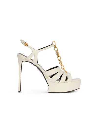 Balmain Sync Platform Sandals In Smooth Leather In Multi