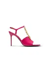 Balmain Sync Sandals In Shiny Lambskin In Pink