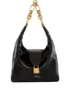 Balmain Sync Hobo Bag In Calfskin Leather In Black