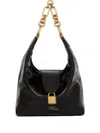 Balmain Sync Hobo Bag In Calfskin Leather In Black