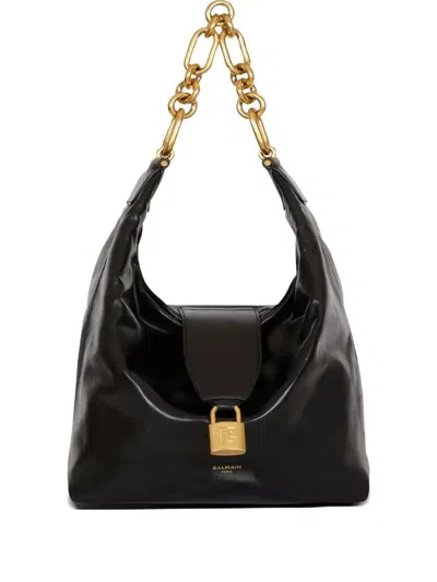 Balmain Sync Shoulder Bag In Black