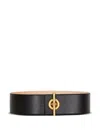 Balmain T-bar Leather Belt In Black