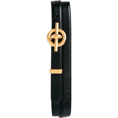 Balmain T-bar Leather Belt In Brown