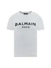 Balmain Logo Print Crewneck T-shirt In White