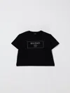 Balmain Black Crop T-shirt For Girl With Logo In Black