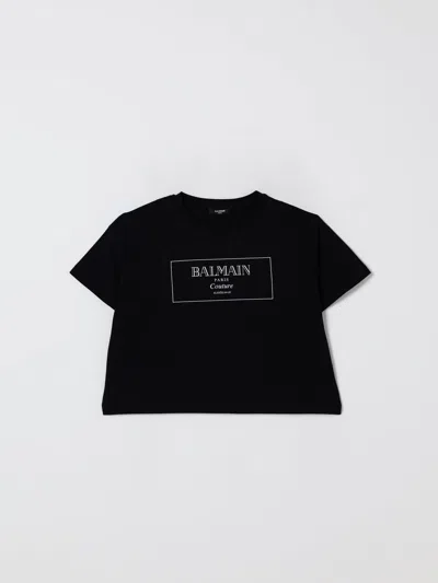 BALMAIN T-SHIRT BALMAIN KIDS COLOR BLACK,H43959002