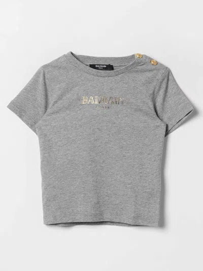 Balmain Babies' T-shirt  Kids Color Grey In Grau