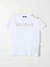 Balmain Glittered-logo T-shirt In White