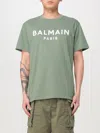 Balmain Logo-print Cotton T-shirt In Grün