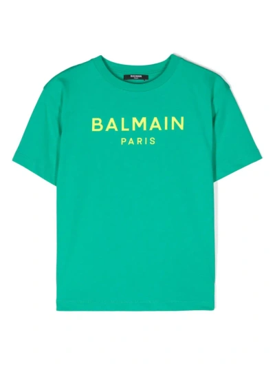 Balmain T-shirt  Paris In Green