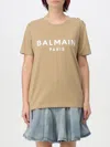 Balmain Logo Print T-shirt Beige In Beige