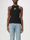 Balmain Sleeveless Top With Pb In Black