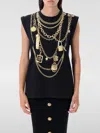 Balmain Chain Print Sleeveless Top In Black
