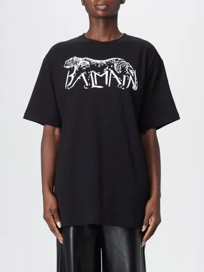 BALMAIN T-SHIRT BALMAIN WOMAN COLOR BLACK,H50823002