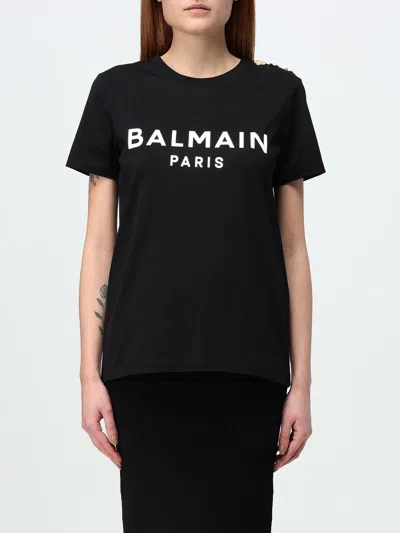BALMAIN T-SHIRT BALMAIN WOMAN COLOR BLACK,420926002
