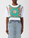 Balmain Chain Motif Crew Neck Cropped T-shirt In Multi