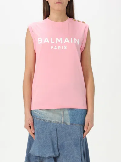 BALMAIN T-SHIRT BALMAIN WOMAN COLOR PINK,G42592010
