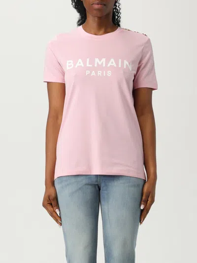 BALMAIN T-SHIRT BALMAIN WOMAN COLOR PINK,431130010