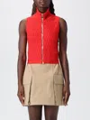 Balmain Sleeveless Crocodile-knit Top In Red