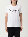 Balmain Flocked Graphic Print T-shirt In White
