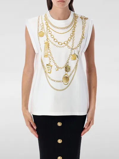 BALMAIN T-SHIRT BALMAIN WOMAN COLOR WHITE,H22650001