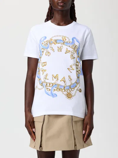 BALMAIN T-SHIRT BALMAIN WOMAN COLOR WHITE,H26644001