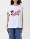 Balmain Rosa Flamingo Cotton Jersey T-shirt In 白色