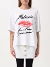 Balmain Graphic Kiss Print T-shirt With Relaxed Fit In White