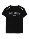 Balmain Press-stud Fastened Crewneck T-shirt In Black