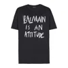 Balmain Crew Neck T Shirt Graphic Print Silk In Black